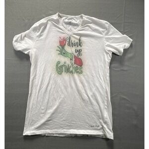 Calvin Klein White Short Sleeve Tee with Green & Red Graphic